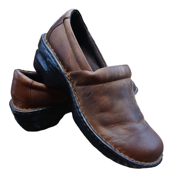 BOC Born Concept Chocolate Oiled Leather Clogs - Picture 1 of 9